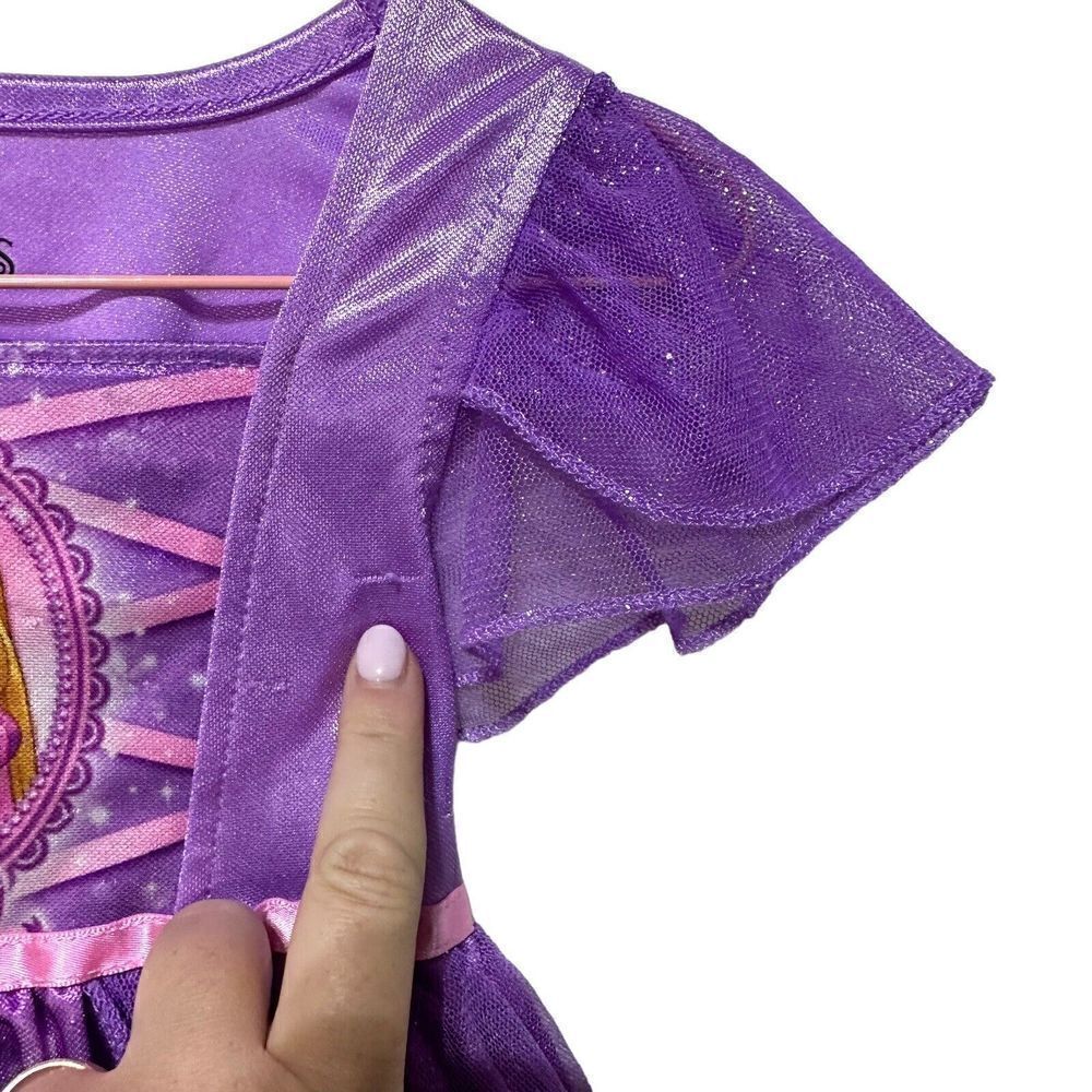 Disney Rapunzel Tangled Princess Sz 2t Nightgown Dress Purple Pink Frog Pajamas - Picture 5 of 5